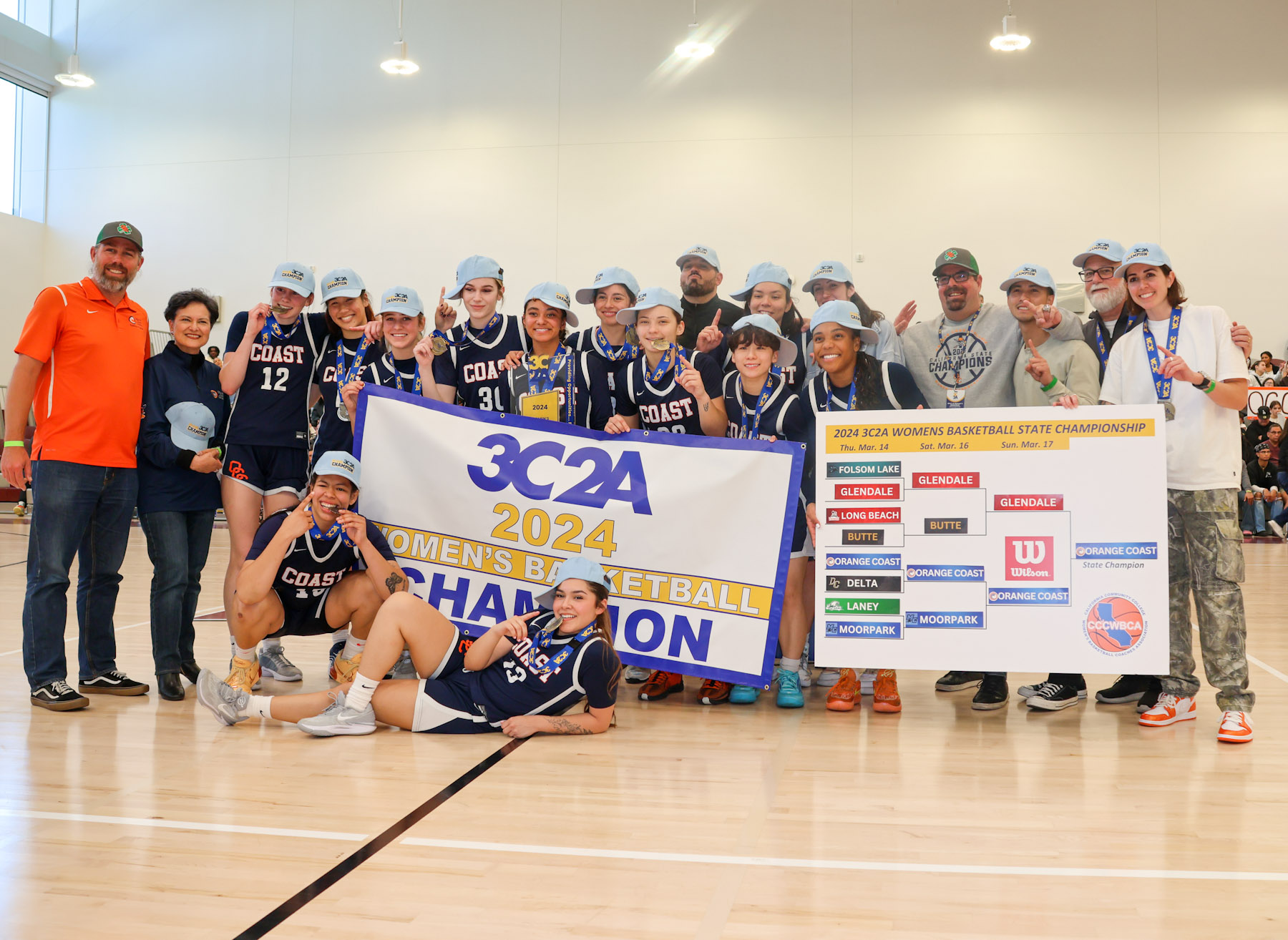 Orange Coast College repeat as women's basketball state champions (photo by Richard Quinton).